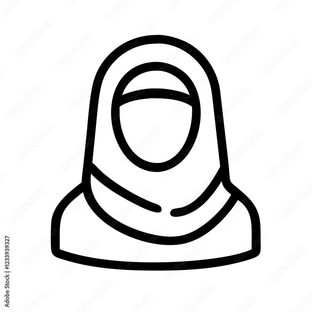 Hijab Icon Set - Modern Vector Illustrations for Modest Fashion Design Hijab Icon Set - Modern Vector Illustrations for Modest Fashion Design