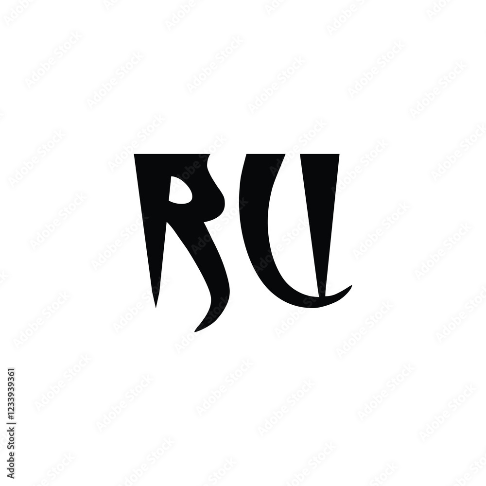 RU monogram logo design letter text name symbol monochrome logotype alphabet character simple logo RU monogram logo design letter text name symbol monochrome logotype alphabet character simple logo
