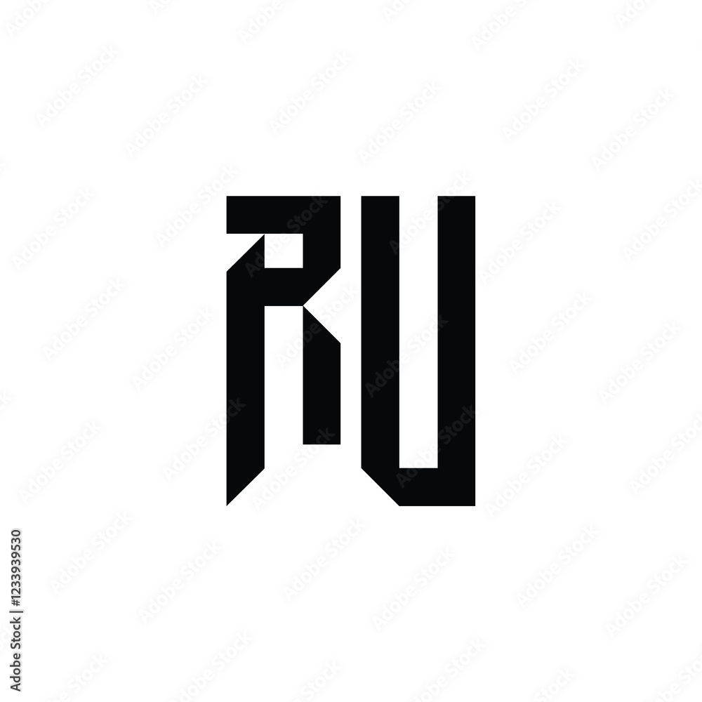 RU monogram logo design letter text name symbol monochrome logotype alphabet character simple logo RU monogram logo design letter text name symbol monochrome logotype alphabet character simple logo