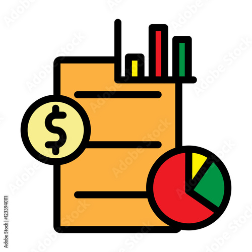 Financial Audit Vector Filled Icon Design