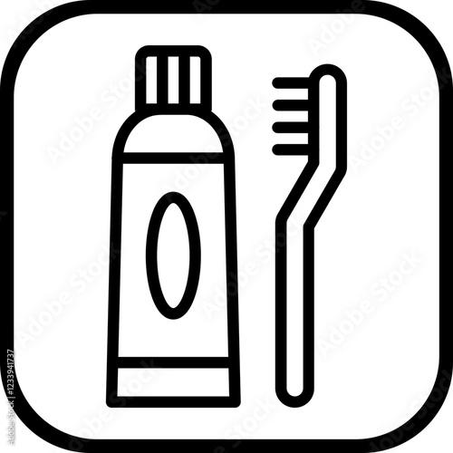 732-Toothbrush and Toothpaste Icon style