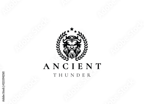 Ancient greek zeus logo design. Vintage zeus logo vector