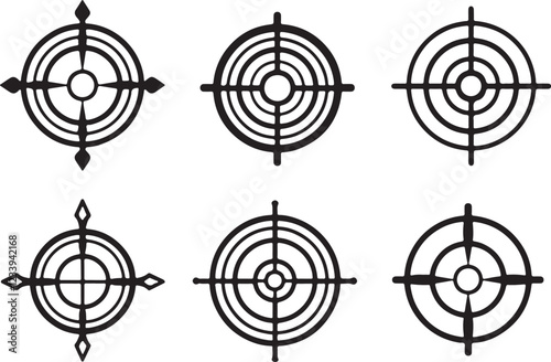 Target icon set illustration. goal icon vector. target marketing sign and symbol