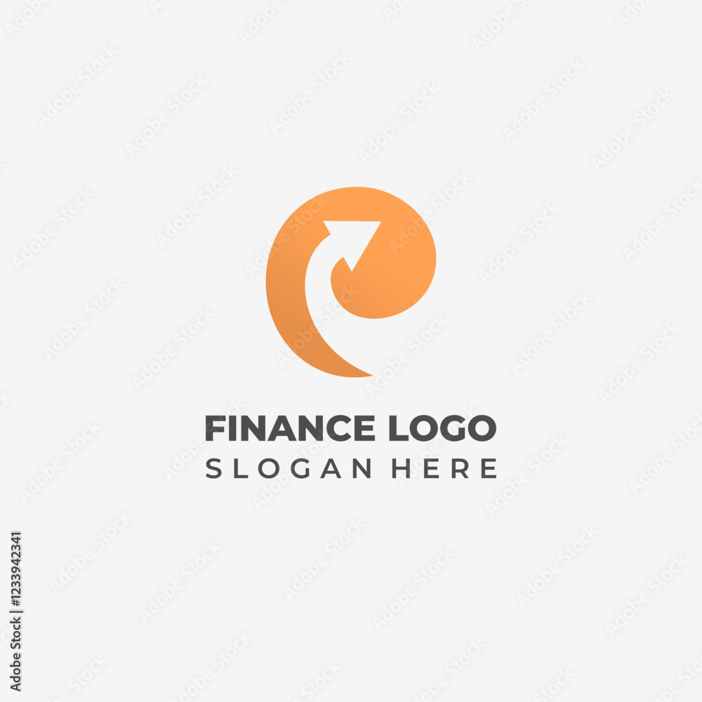 Modern Simple P Letter Design with Finance Arrow Symbol Modern Simple P Letter Design with Finance Arrow Symbol