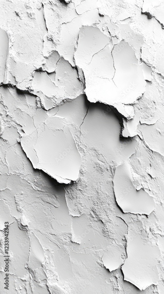 Obraz premium Cracked White Texture: Abstract Art