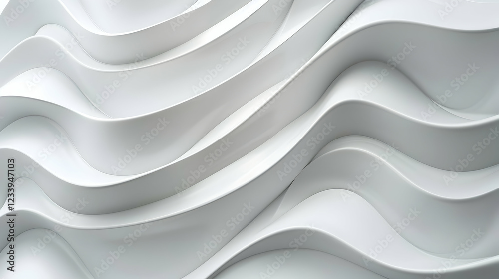 Obraz premium Abstract white waves create a smooth, modern texture for design purposes.