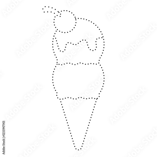 ice cream tracing coloring page printable