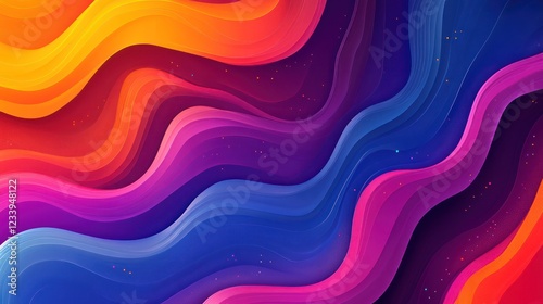 Abstract colorful waves background, vibrant design, digital art, website banner