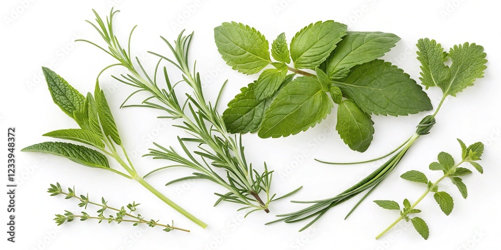 Fototapeta premium Abstract Herb Illustrations for Food Photography
