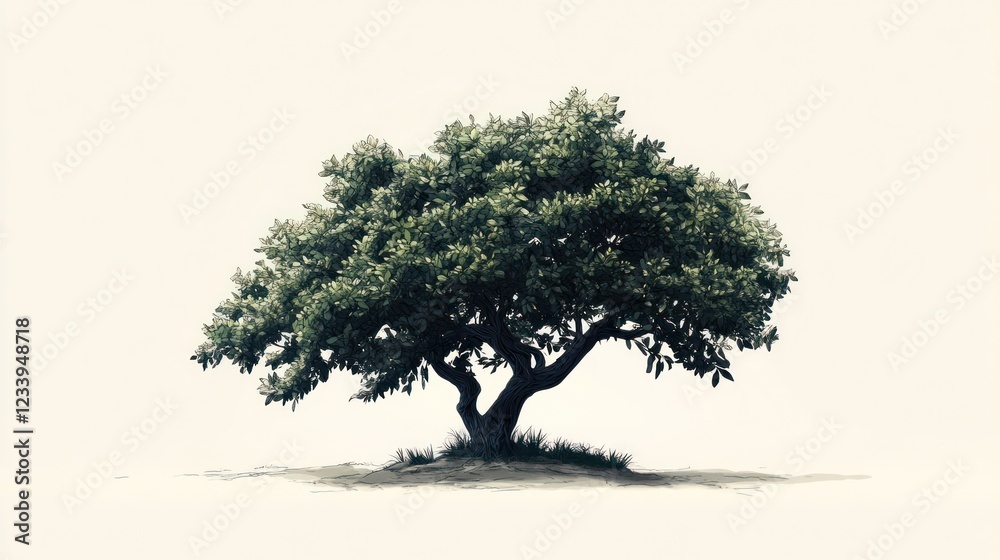 custom made wallpaper toronto digitalSolitary tree, nature, background white, peaceful scene, graphic design