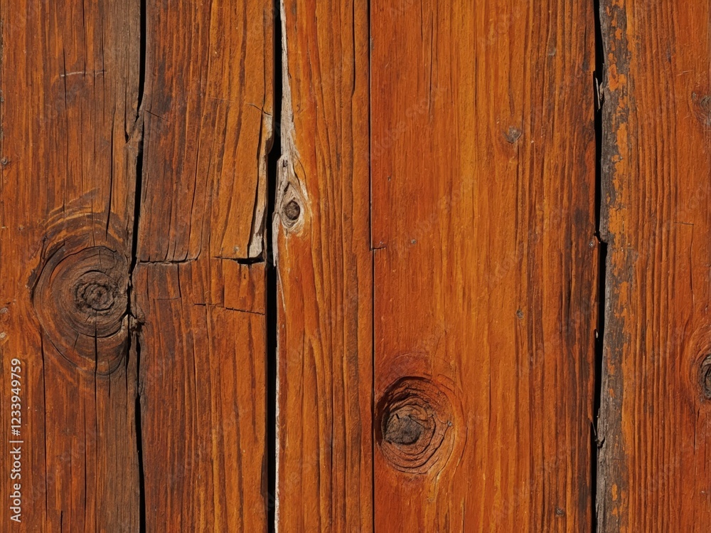 Obraz premium Orange wooden planks with natural cracks