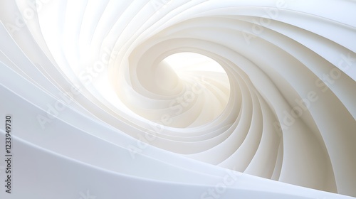 Abstract White Swirling Architectural Design