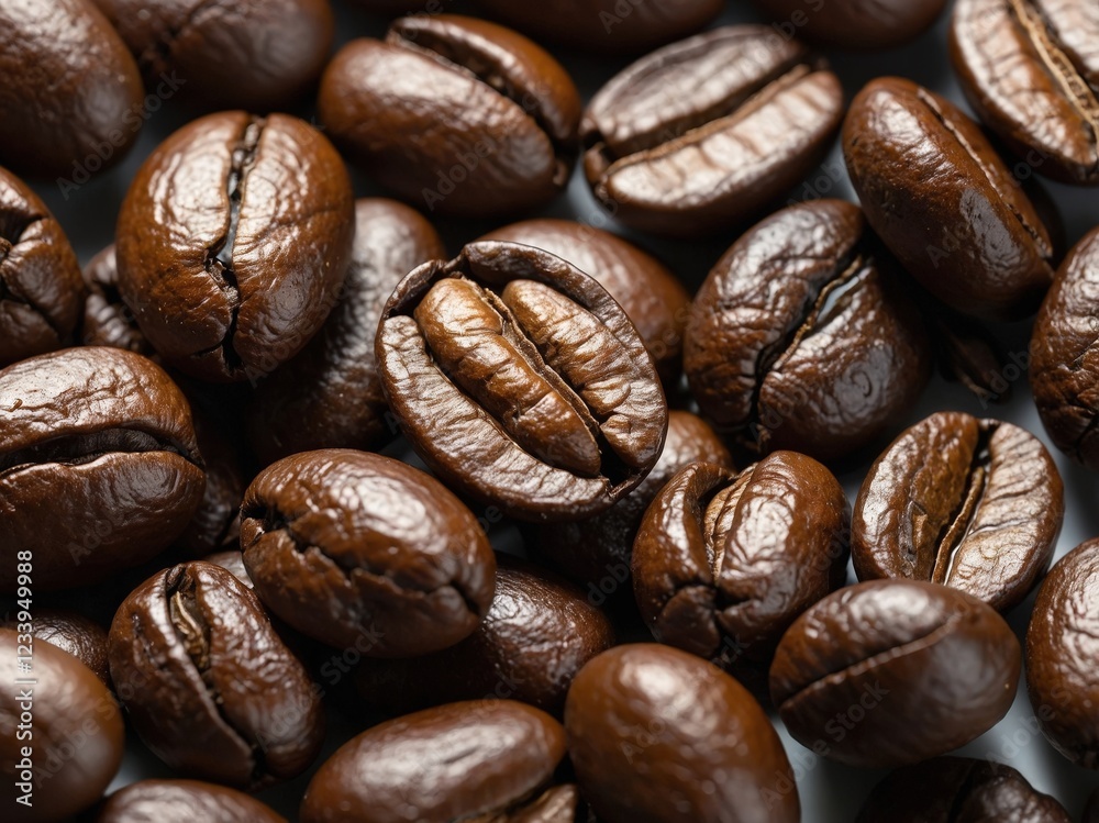 Fototapeta premium Close-up photograph of roasted coffee beans texture