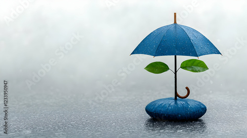 Wallpaper Mural Plant sprout under umbrella in rain; protection concept Torontodigital.ca