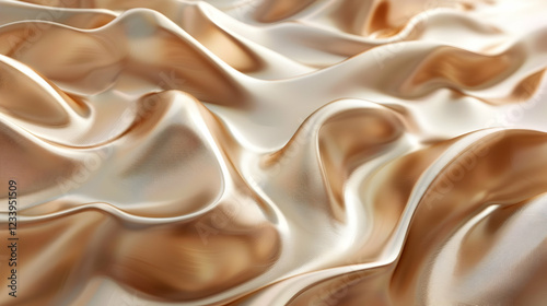 Wallpaper Mural A close-up view of flowing satin fabric with soft waves and a warm color palette. Torontodigital.ca