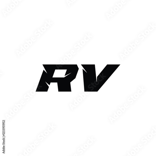 RV monogram logo design letter text name symbol monochrome logotype alphabet character simple logo
