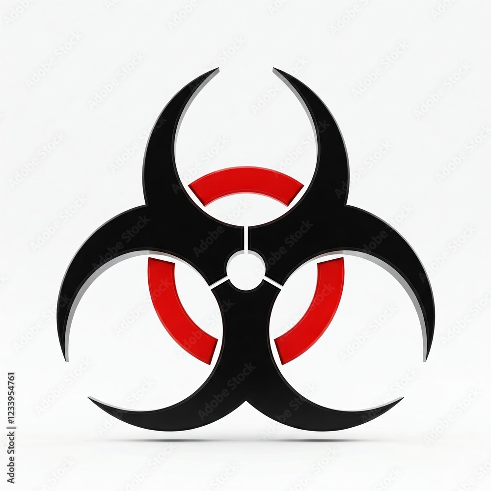3d biohazard symbol red and black sign white background danger warning 3d biohazard symbol red and black sign white background danger warning