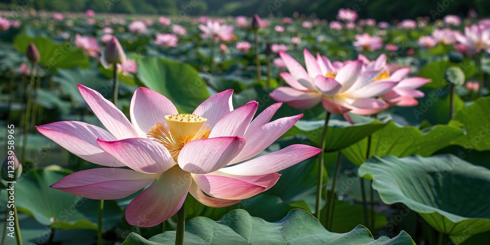 Labor Day Lotus Seamless Pattern - Bright & Bold Design Labor Day Lotus Seamless Pattern - Bright & Bold Design