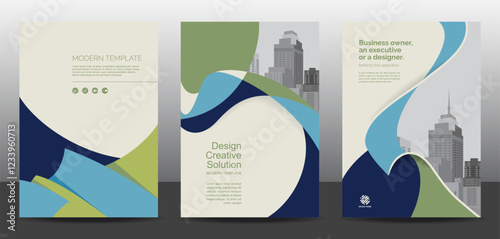 Template vector design for Brochure, AnnualReport, Corporate Presentation, Portfolio, Flyer, layout modern, posters set with grapient shape patterns. Eps10