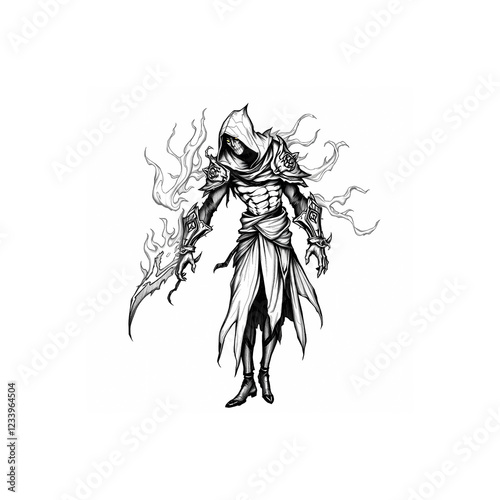 Wallpaper Mural Runed Specter Assassin in Ghostly Flames Torontodigital.ca