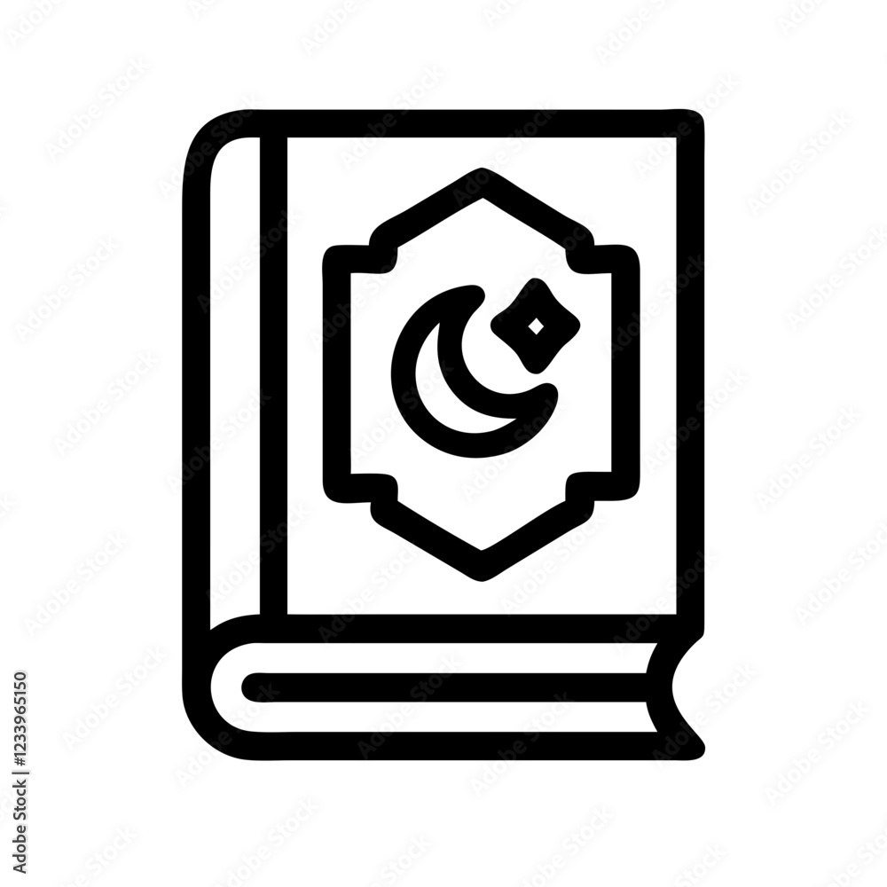 Islamic Prayer Book Icon Vector. Islamic Prayer Book Icon.