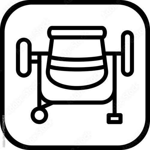 Cement mixer vector icon style