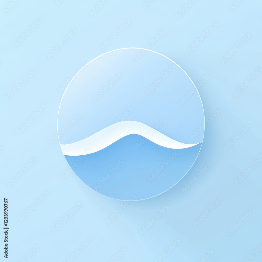Abstract Blue Circle with Wave Design for Modern Branding and Minimalist Aesthetics Abstract Blue Circle with Wave Design for Modern Branding and Minimalist Aesthetics