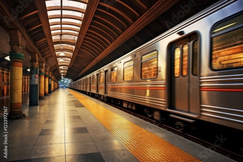 Subway train station railway. photo