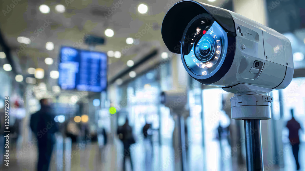 Screen showing video from thermal AI camera, detecting elevated body temperature of people walking in the airport or train station.Coronavirus spread control Screen showing video from thermal AI camera, detecting elevated body temperature of people walking in the airport or train station.Coronavirus spread control