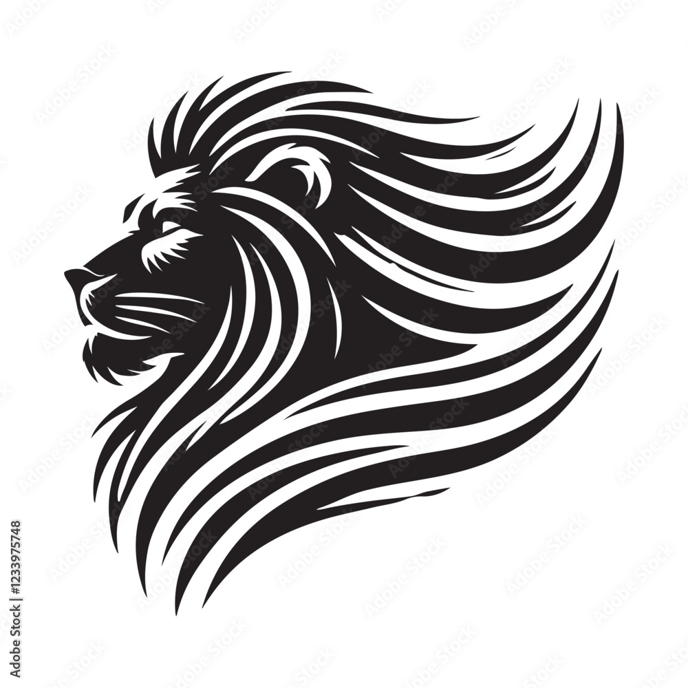 Fototapeta premium black and white tattoo of a lion