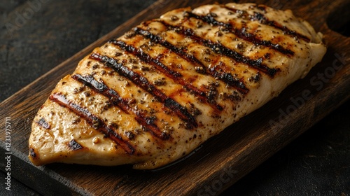 Wallpaper Mural Raw chicken breast placed on a wooden cutting board ready for cooking preparation in a kitchen setting Torontodigital.ca