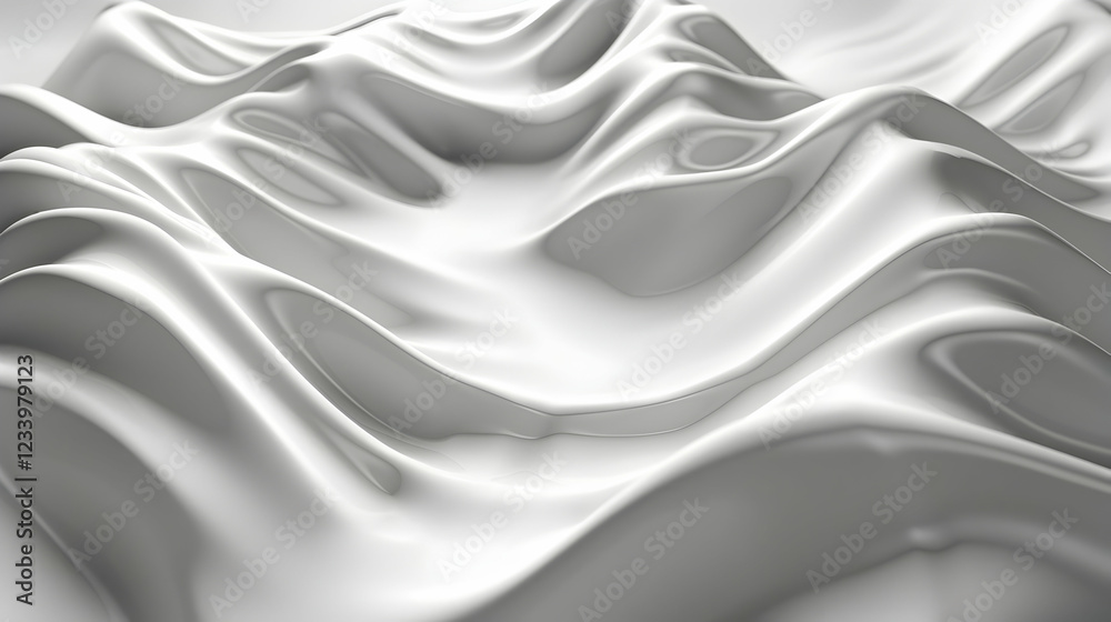 Obraz premium Abstract white waves creating a smooth, flowing texture.