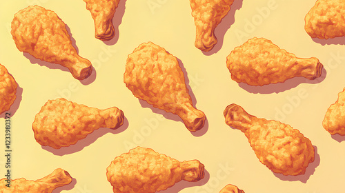Fried chicken pattern, fast food