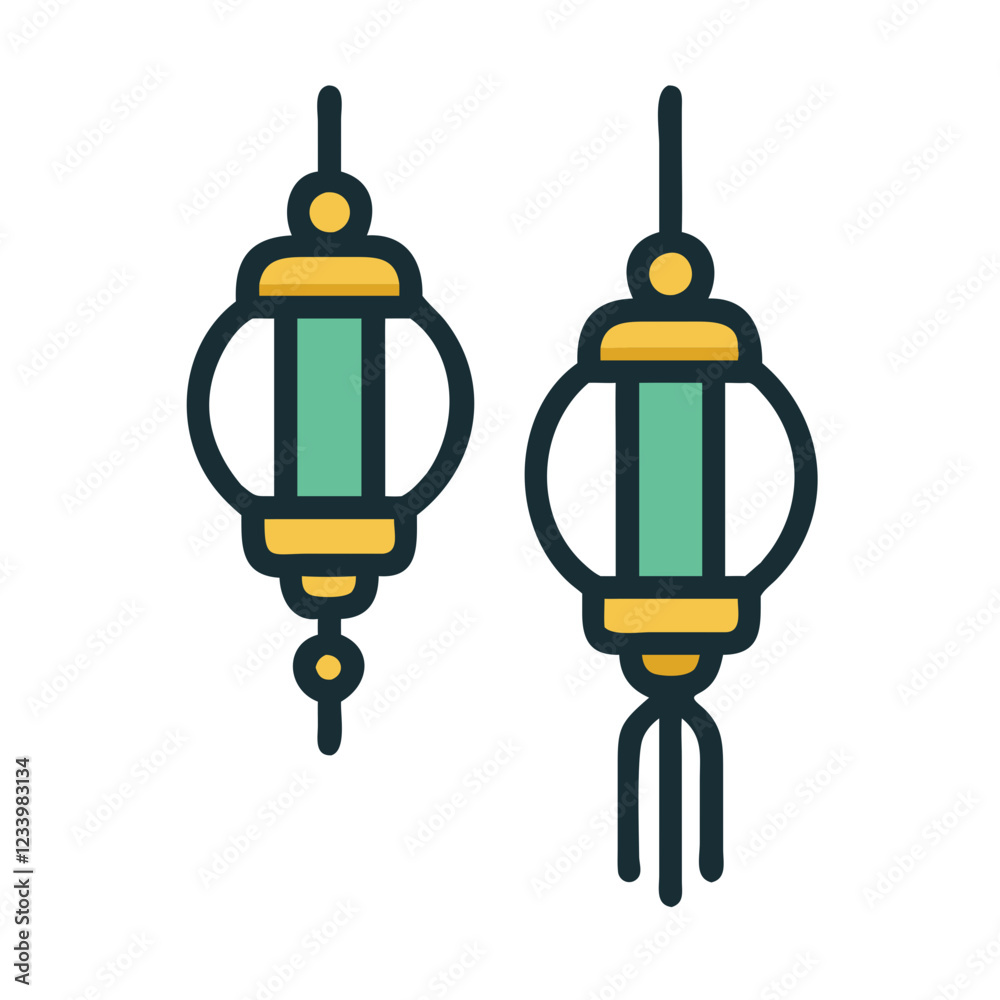 Festive Lantern Icons - Modern Vector Art for Ramadan, Eid, and Celebration Designs Festive Lantern Icons - Modern Vector Art for Ramadan, Eid, and Celebration Designs