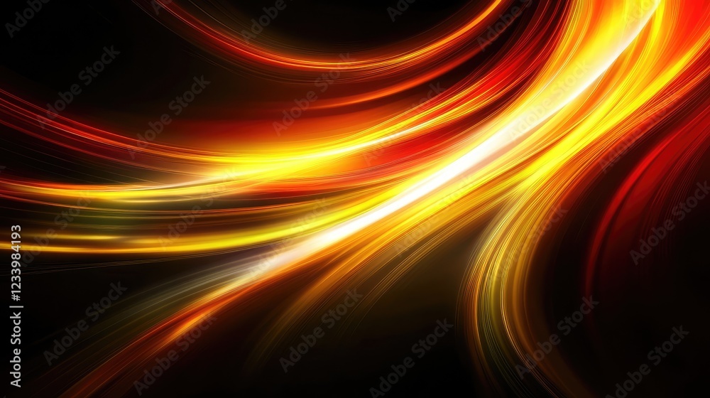 Abstract futuristic energy lines flowing across a dark background, creating a dynamic high-tech wave pattern with copy space. Abstract futuristic energy lines flowing across a dark background, creating a dynamic high-tech wave pattern with copy space.
