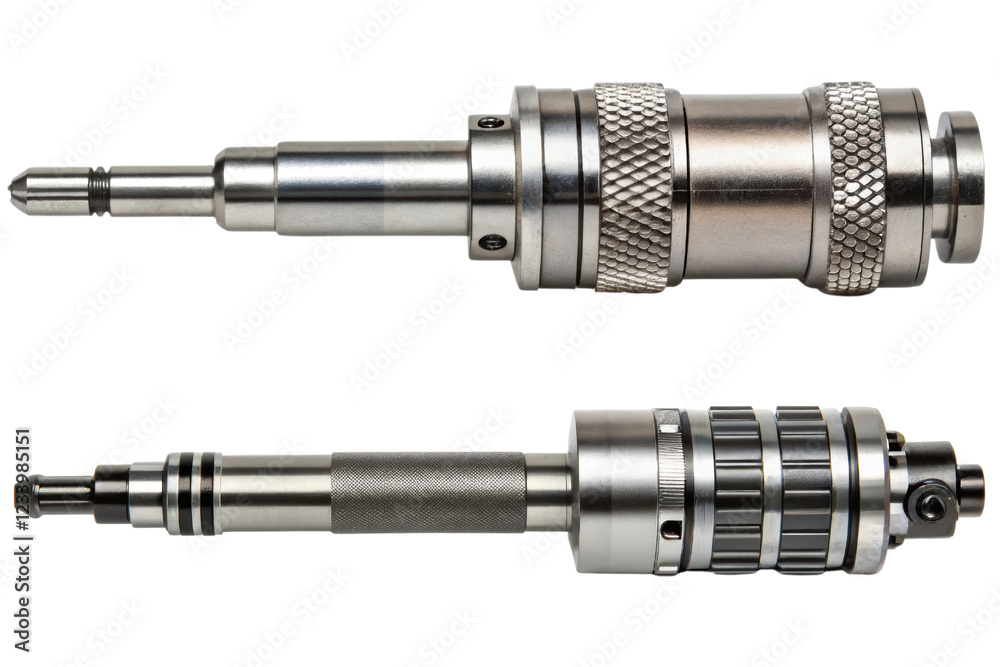 Two precision metal tools isolated with transparent background Two precision metal tools isolated with transparent background