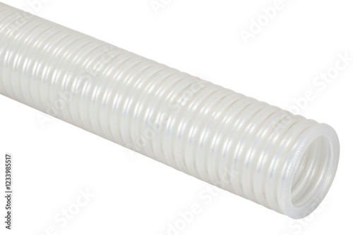 White corrugated plastic tubing isolated with transparent background photo