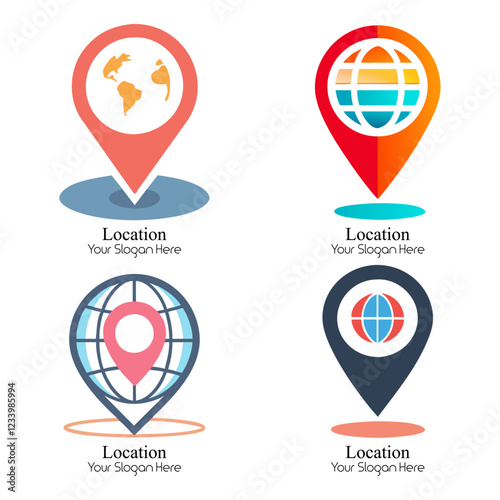 Free Download Flat Location Pin Logo Collection Design - GFXLoad