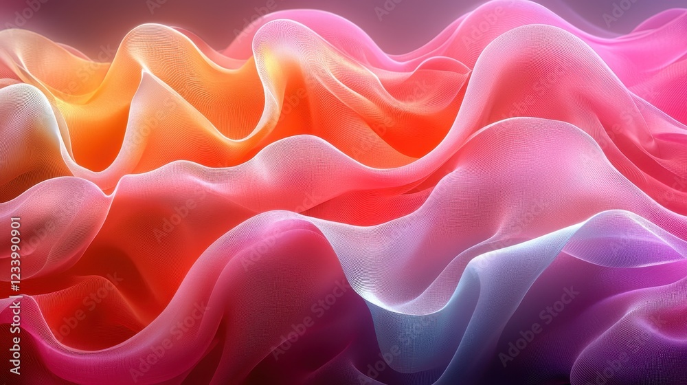 Obraz premium Abstract flowing waves in vibrant colors create a dynamic visual effect.