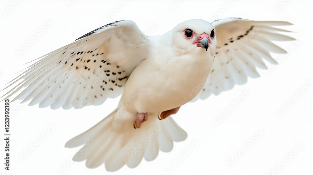Fototapeta premium Flying falcon with white background 