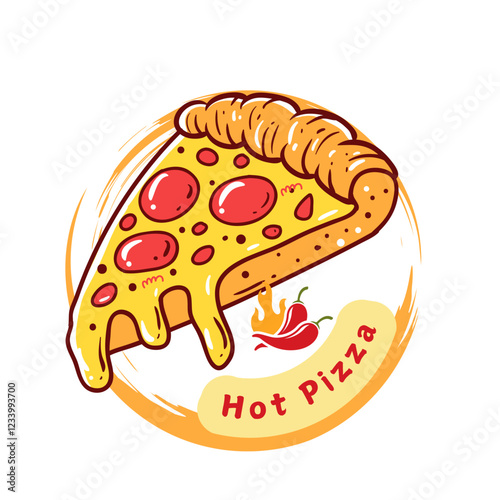 delicious food logos in the form of bread and pizza and delicatessens