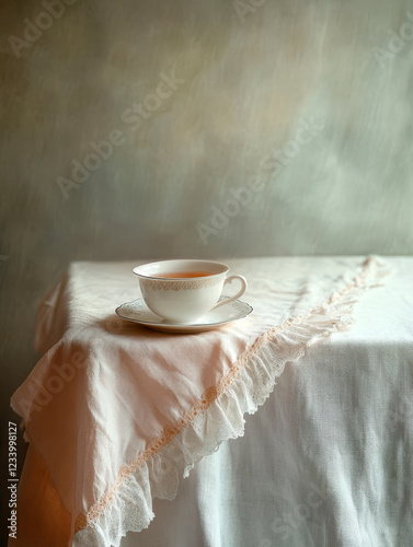 Cup of Tea on the Table. Generative AI