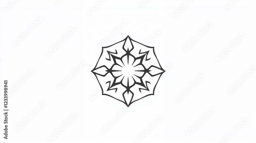 Intricate black and white mandala design, symmetrical pattern, minimalistic style, decorative art Intricate black and white mandala design, symmetrical pattern, minimalistic style, decorative art