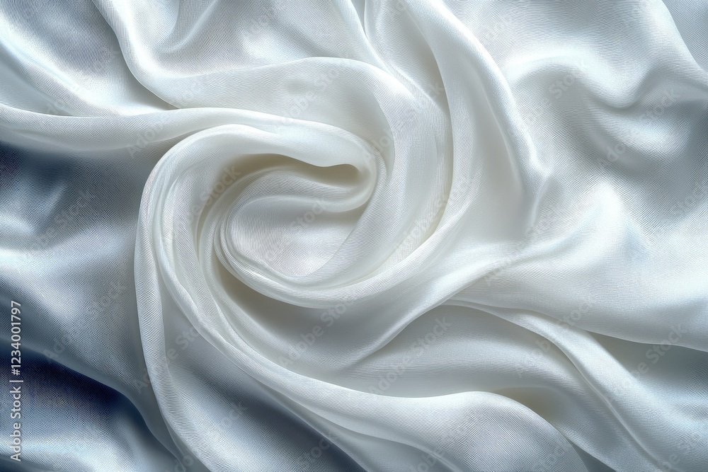 Fototapeta premium Elegant White Silk Fabric Drapes