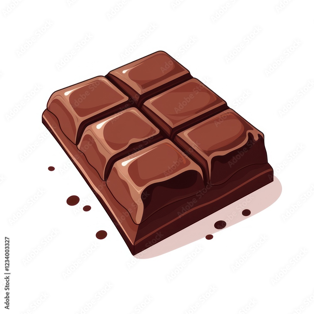 Fototapeta premium Chocolate bar vector illustration dessert sweets.