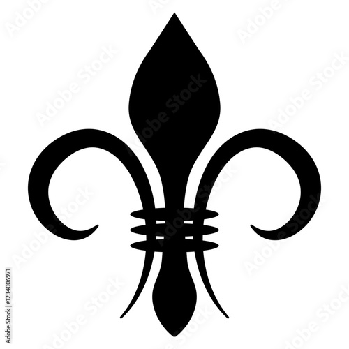 Black Fleur de lis Symbol, Heraldry Design Element