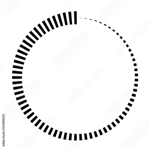 Circular Loading Indicator, stripes around circle logo countdown