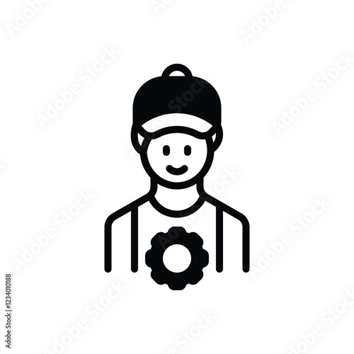 Black solid icon for repairman