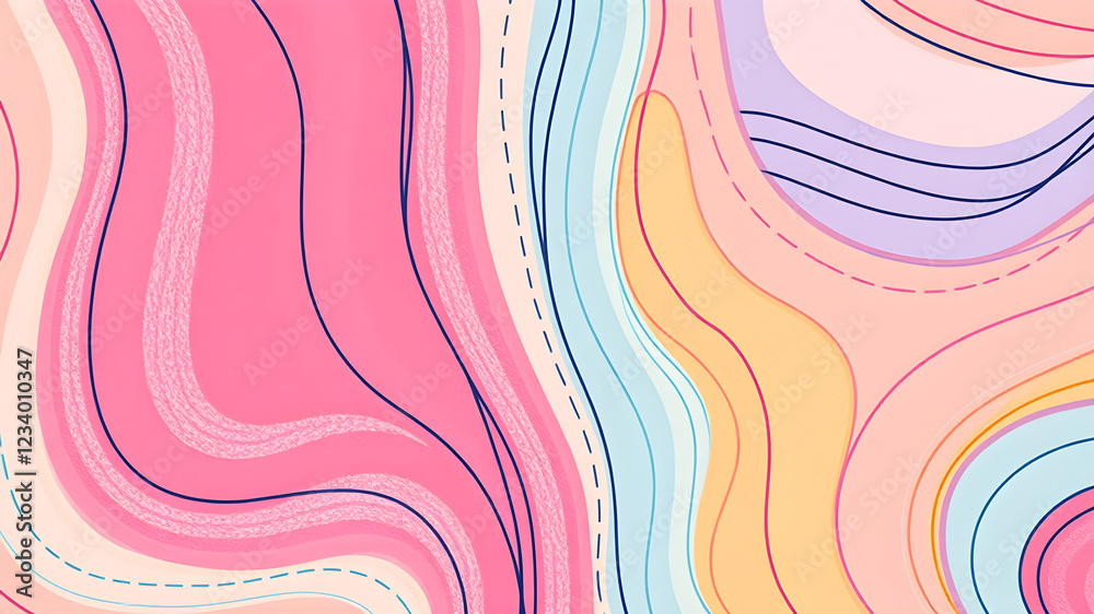 Abstract hand drawn background with colorful lines. Pastel texture. Retro hand drawn background. Abstract, retro, geometric, colorful. Flyer, background, presentation. Generative AI Abstract hand drawn background with colorful lines. Pastel texture. Retro hand drawn background. Abstract, retro, geometric, colorful. Flyer, background, presentation. Generative AI