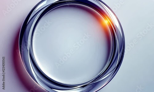 Abstract glass ring, modern design element, futuristic.